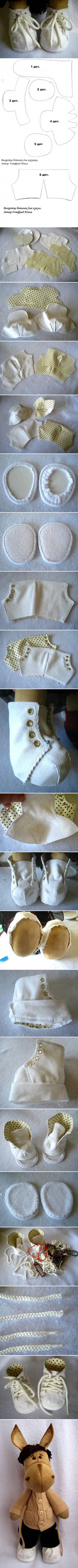 How to make Shoes for Toys step by step DIY tutorial instructions