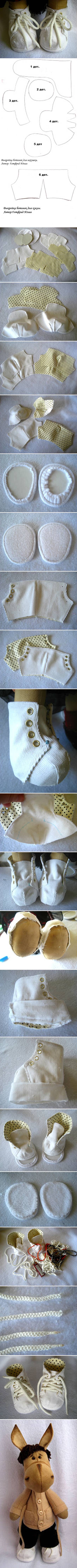 How to make Shoes for Toys step by step DIY tutorial instructions