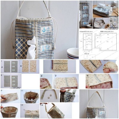 How to make Simple Towel Pouch step by step DIY tutorial instructions thumb