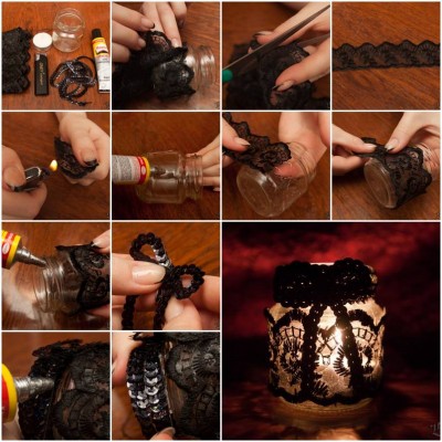 How to make Small Glass Candle Holder step by step DIY tutorial instructions thumb