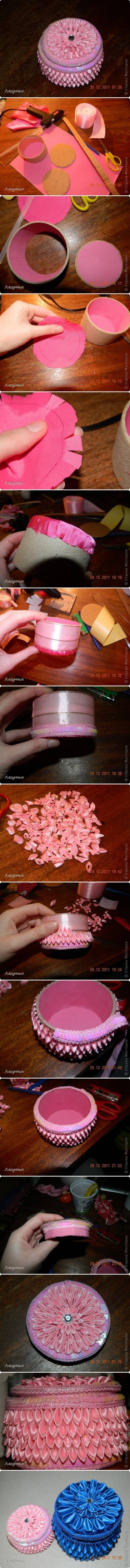 How to make Small Round Jewelry Box step by step DIY tutorial instructions