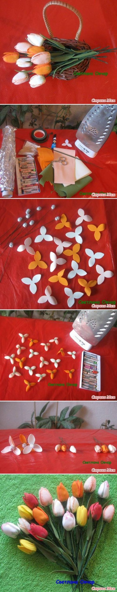 How to make Small Tulips step by step DIY tutorial instructions
