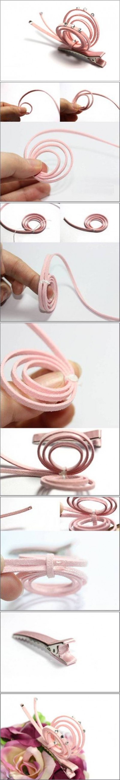 How to make Snail Hairpin step by step DIY tutorial instructions