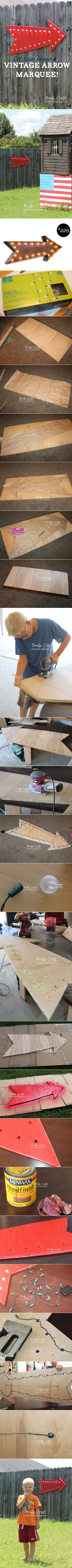 How to make Solar Power Vintage Arrow Marquee step by step DIY instructions