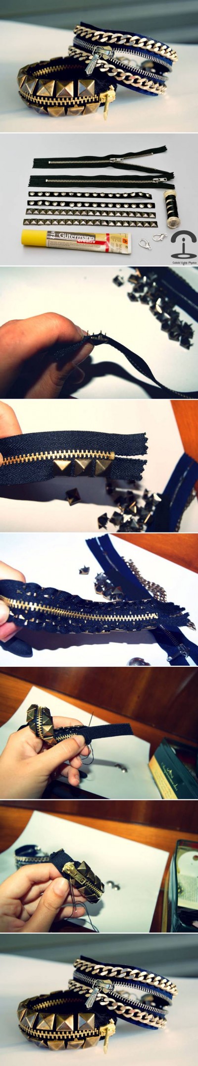 How to make Stylish Studded Bracelet step by step DIY tutorial instructions