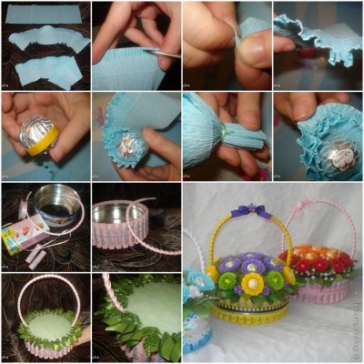 How to make Sweet Candy Basket step by step DIY tutorial instructions thumb