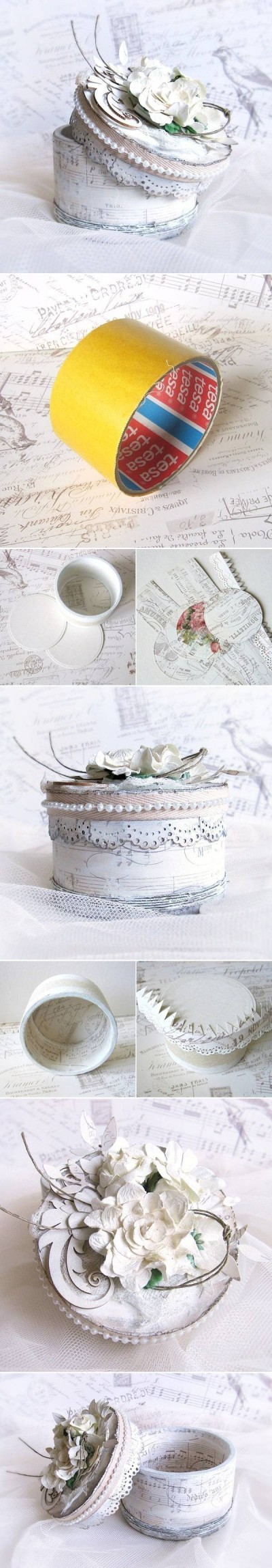 How to make Tape Roll Jewelry Box step by step DIY tutorial instructions