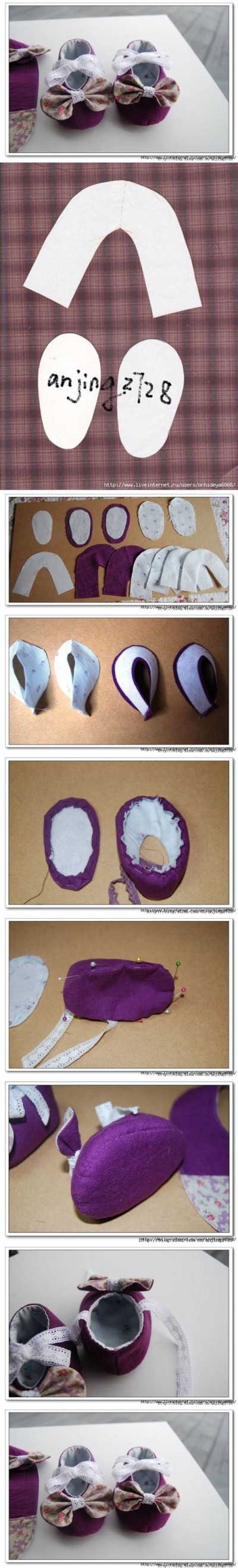 How to make Tiny Baby Shoes step by step DIY tutorial instructions