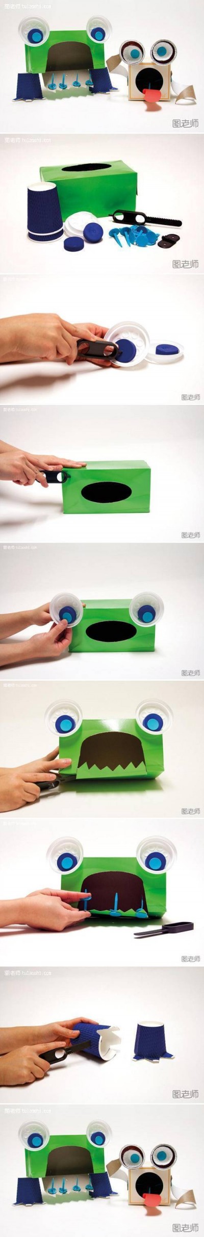 How to make Tissue Box Monster step by step DIY instructions