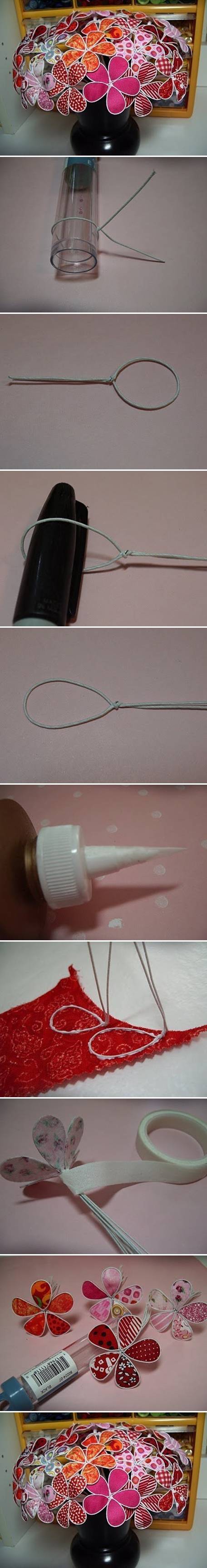 How to make Wire Fabric Flower step by step DIY tutorial picture instructions