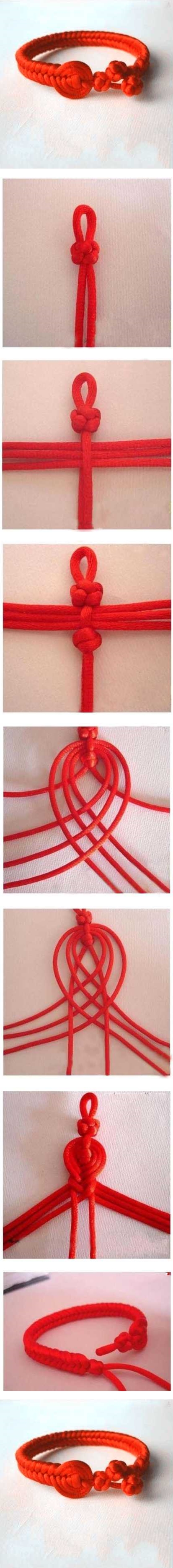How to make beautiful red bracelet step by step DIY tutorial instructions