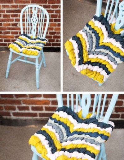 How to make lovely chair cushion with recycled cloth step by step DIY tutorial instructions thumb