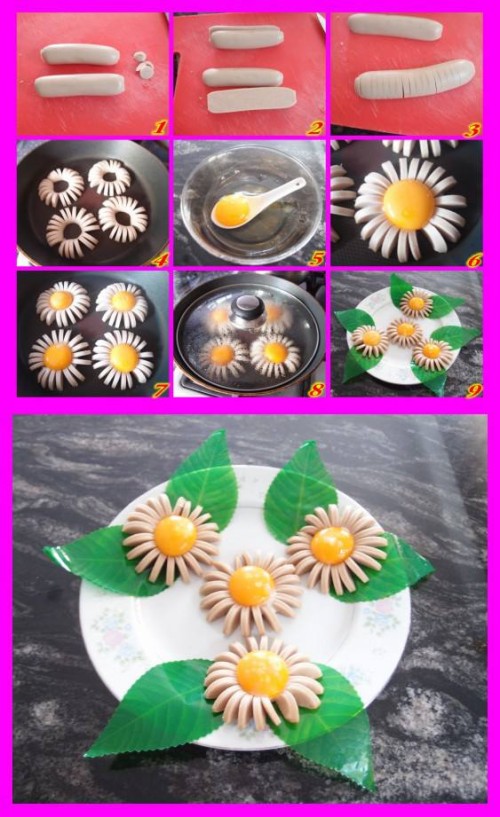 How to make lovely sunflower shaped breakfast step by step DIY tutorial instructions