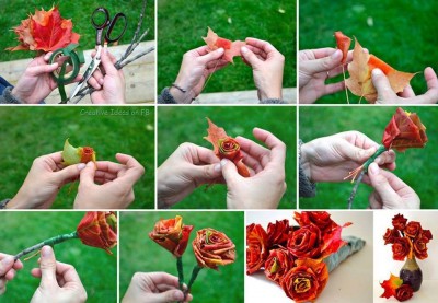 How to make maple leaf roses step by step DIY tutorial instructions