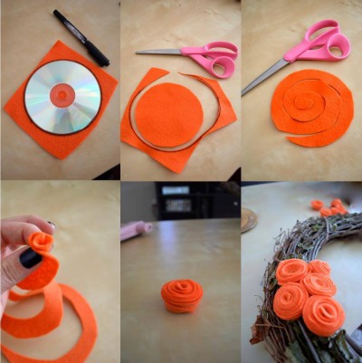 How to make pretty flower wreath step by step DIY tutorial instructions