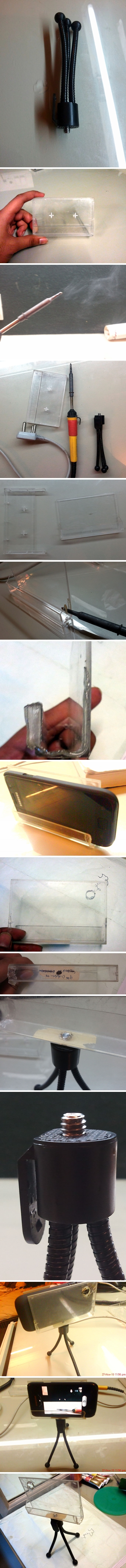How to make your own iPhone tripod step by step DIY tutorial instructions