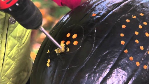 How to carve halloween pumpkin jack-o-lantern with power drills step by step DIY tutorial instructions