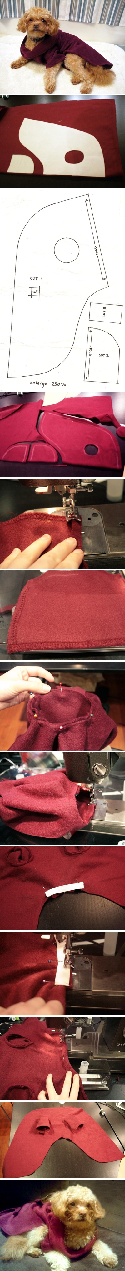 how to make Dog snuggie step by step DIY tutorial instructions