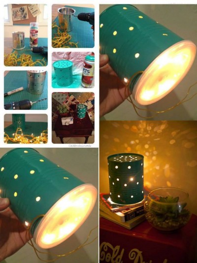 how to make tin can lapm step by step DIY tutorial instructions