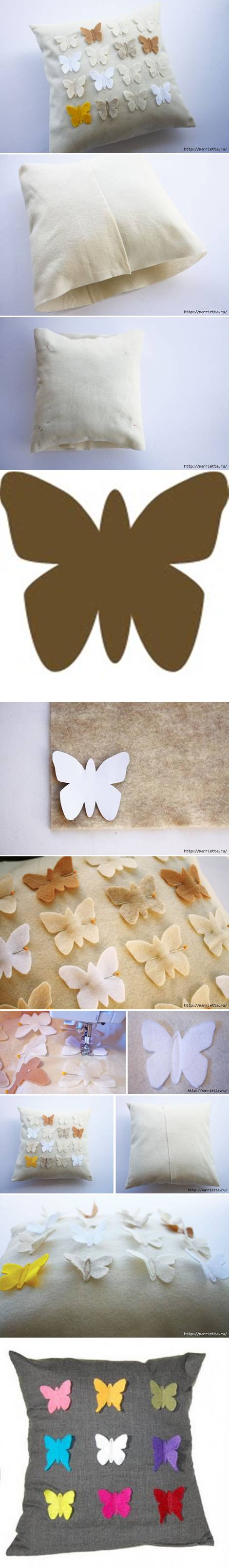 How To Make Butterfly down Pillow Cover step by step DIY tutorial instructions