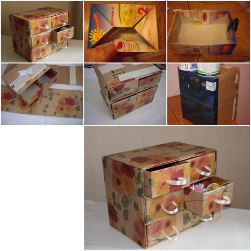 How To Make Cardboard chest with storage container units step by step