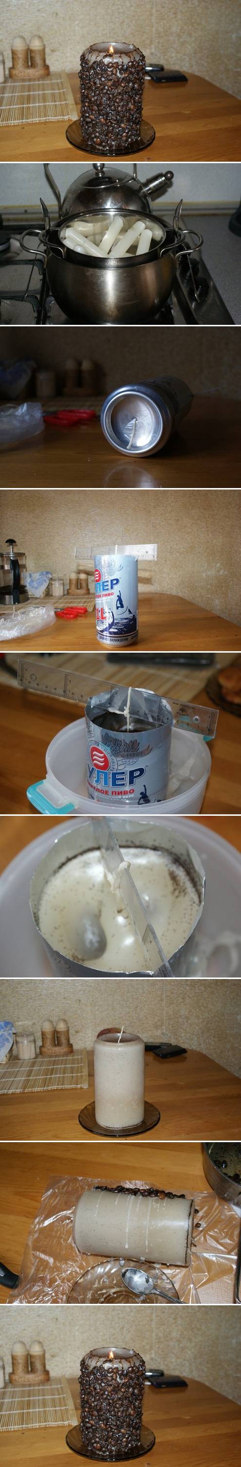 How To Make Coffee Candle step by step DIY tutorial instructions