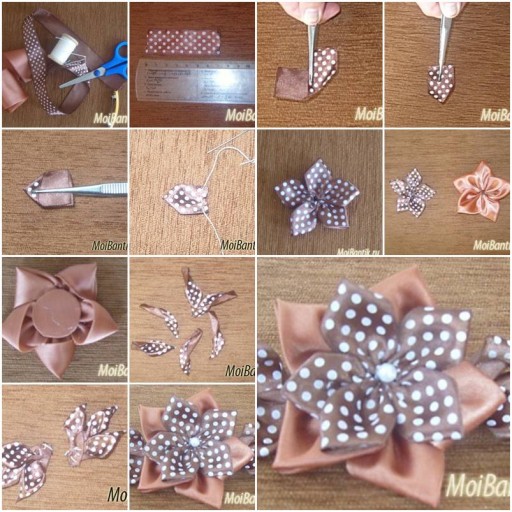 How To Make Coffee Flower Hairpin step by step DIY tutorial instructions thumb