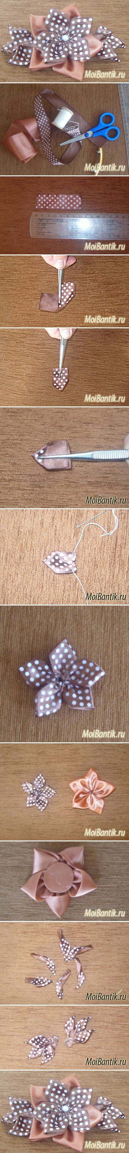 How To Make Coffee Flower Hairpin step by step DIY tutorial instructions