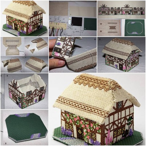 How To Make Decorative Fabric House step by step DIY tutorial instructions thumb