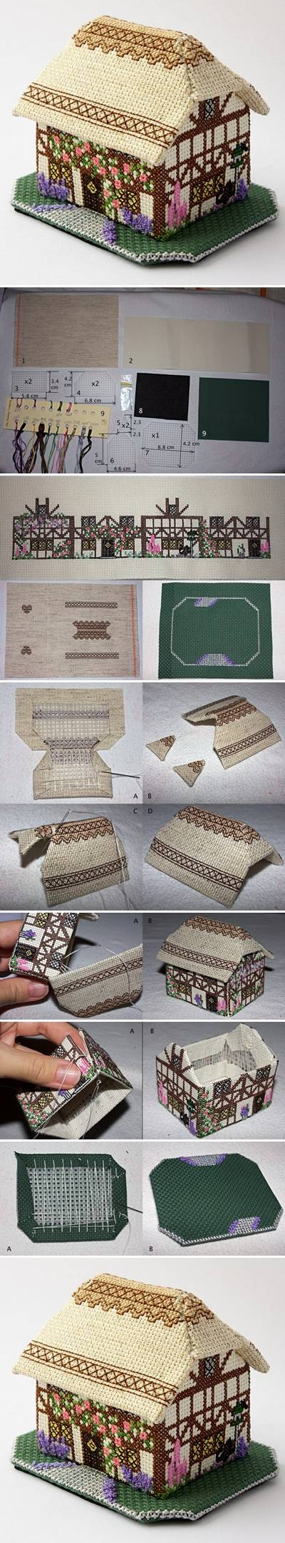 How To Make Decorative Fabric House step by step DIY tutorial instructions