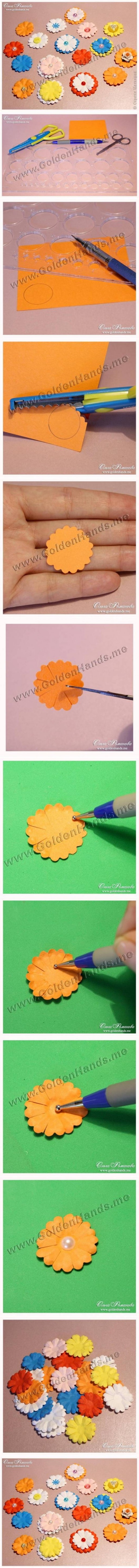 How To Make Easy Paper Flowers step by step DIY tutorial instructions