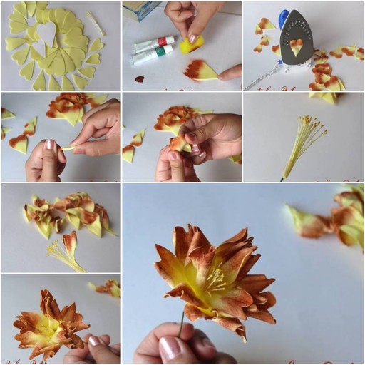 How To Make Fantasy Flowers step by step DIY tutorial instructions thumb