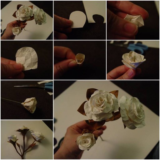 How To Make beautiful White Rose step by step DIY tutorial instructions thumb