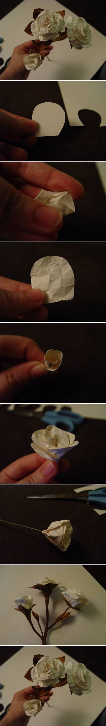 How To Make beautiful White Rose step by step DIY tutorial instructions