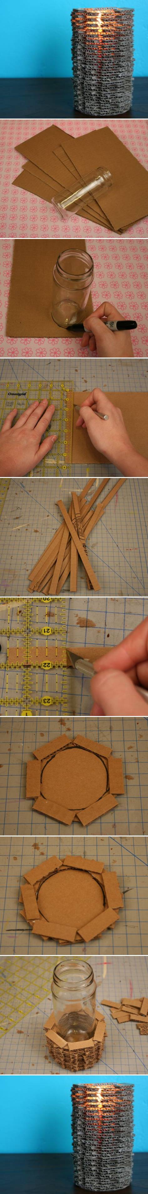 How To Make cool Cardboard Candle Holder step by step DIY tutorial instructions