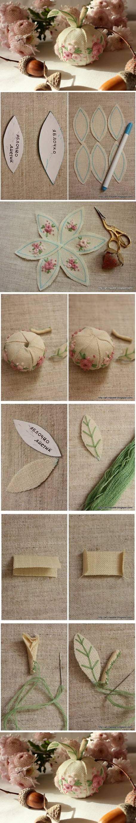 How To Make cute Fabric Apple Decoration step by step DIY tutorial instructions