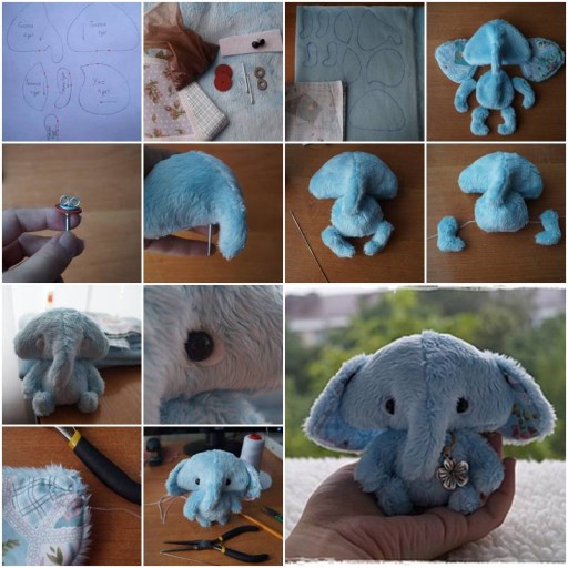 How To Make tulle Fabric Little pygmy Elephant step by step DIY tutorial instructions thumb