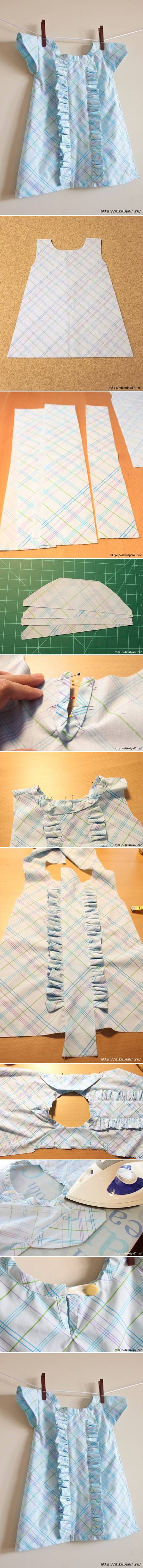 How To sew Baby clothes with Ruffles step by step DIY tutorial instructions