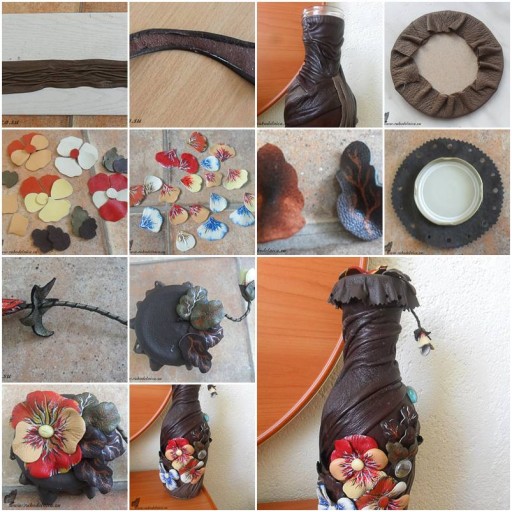 How to Make Flower Fantasy Decorated Bottle step by step DIY tutorial instructions thumb
