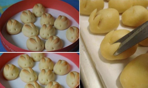 How to bake culinary school food art Bunny Bread Rolls step by step DIY tutorial instructions