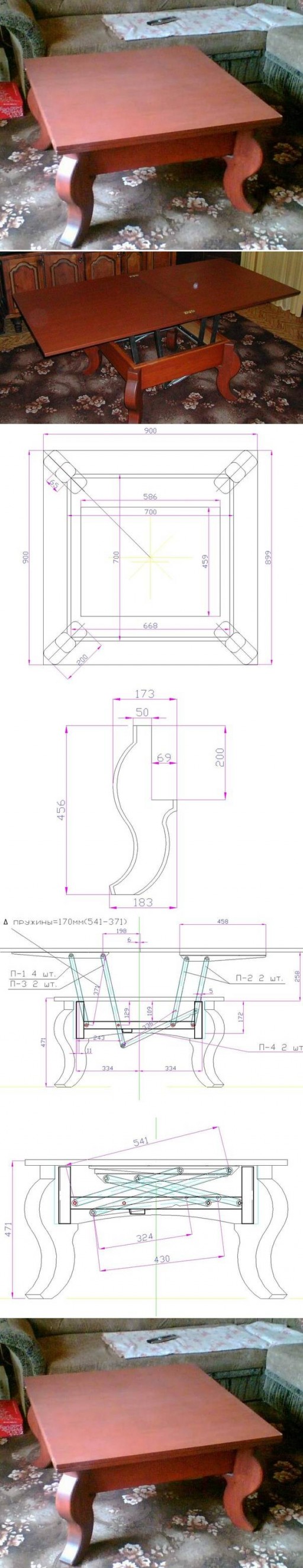 How to build 2 in 1 Dining and Magazine Table step by step DIY tutorial instructions