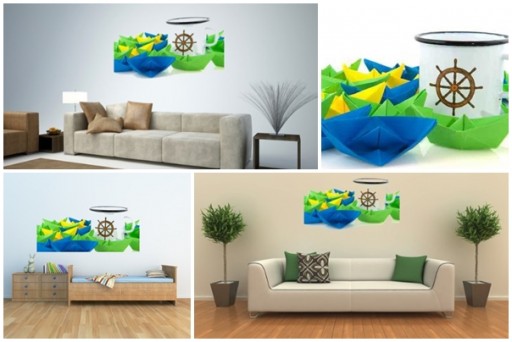 How to do Paper Boats and Marine Mug custom wall decals with Peel and Stick vinyl stickers