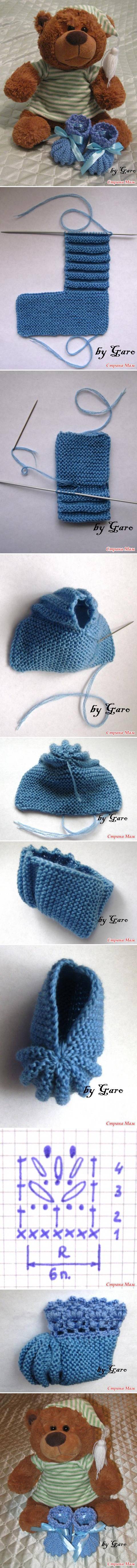 How to knit pretty No Sole Booties step by step DIY tutorial instructions