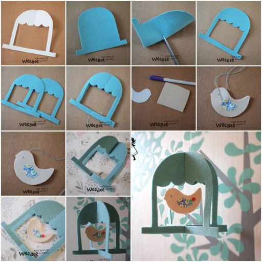 How to make Cute Felt Bird Mobile step by step DIY tutorial instructions thumb
