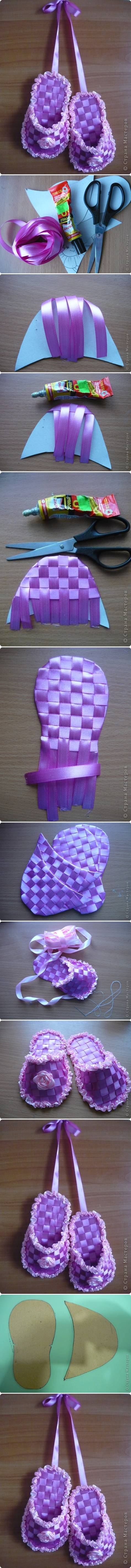 How to make Gift Ribbon Slippers step by step DIY tutorial instructions