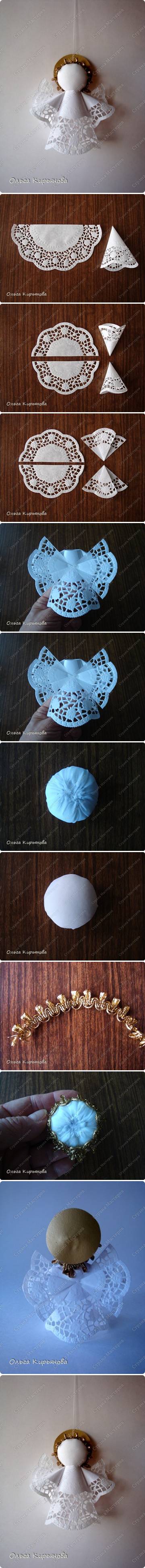 How to make Napkin Angel step by step DIY tutorial instructions