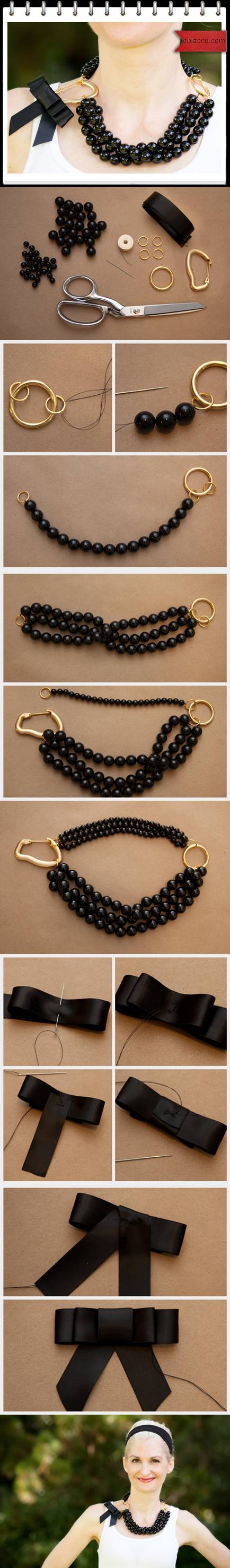 How to make Necklace of beads or pearl step by step DIY tutorial instructions