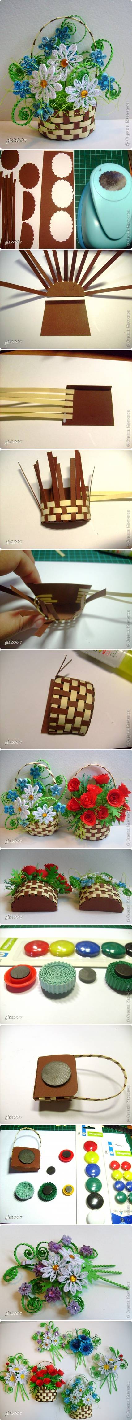 How to make Nice Paper gift Flower Basket step by step DIY tutorial instructions