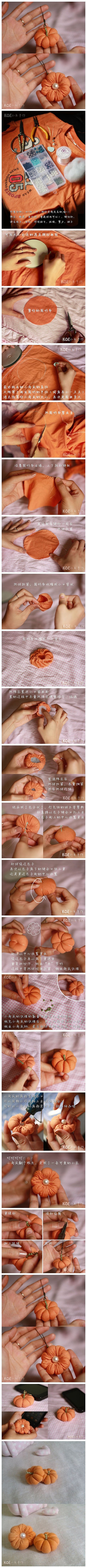 How to make Pumpkin like custom Christmas ornaments with T-Shirt step by step DIY tutorial instructions