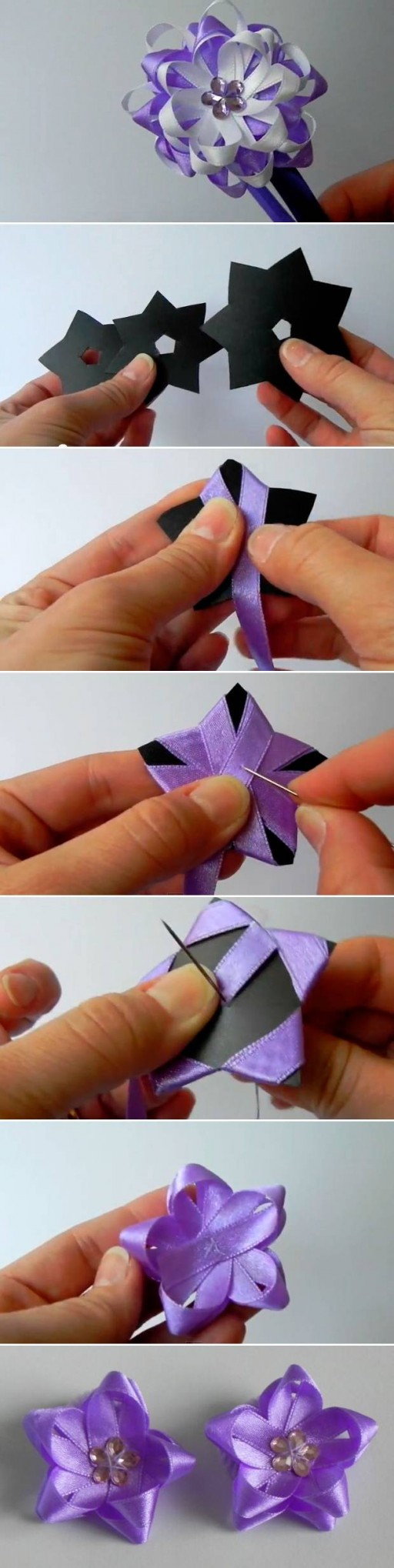 How to make Quick Flower Bow step by step DIY tutorial instructions